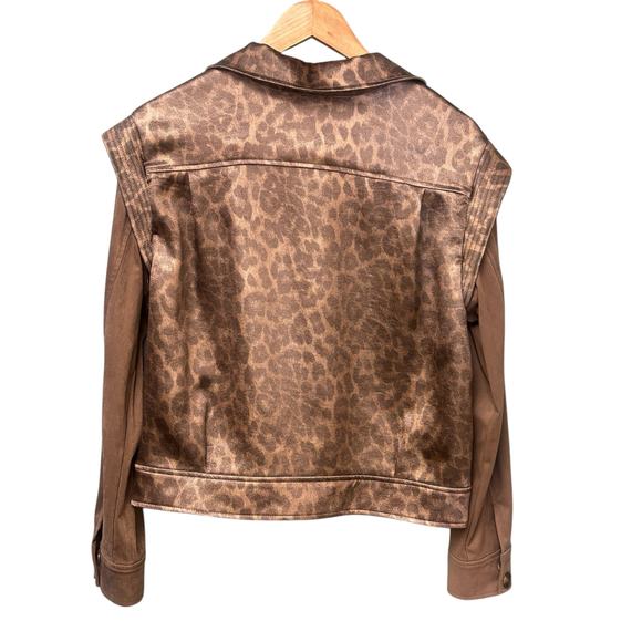 Current Air Los Angeles Leopard Print Retro Jacket Medium 80s‎ Style - Picture 7 of 9